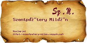 Szentpétery Milán névjegykártya